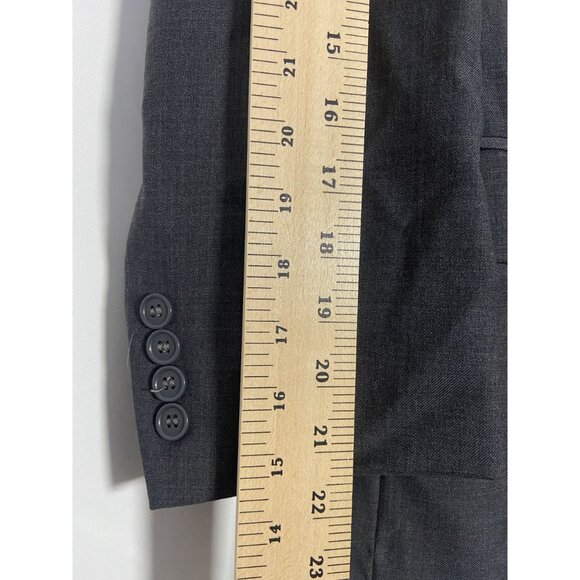 Mantoni Mens Gray 100% Virgin Wool Suit Jacket Blazer Italy Super 140s Size 44 - Picture 9 of 14